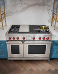 Wolf - Dual Fuel Range, 4 Burner, Chargrill & Griddle - Carvers Interiors - Cookers and Bathroom Showroom Wolverhampton