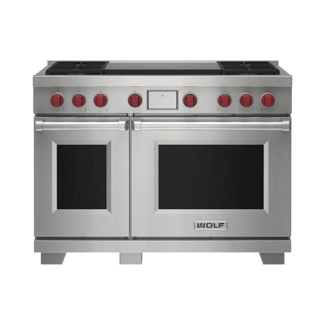 Wolf - Dual Fuel Range, 4 Burner, Double Griddle - Carvers Interiors - Cookers and Bathroom Showroom Wolverhampton