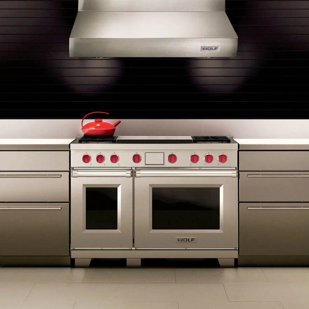 Wolf - Dual Fuel Range, 4 Burner, Double Griddle - Carvers Interiors - Cookers and Bathroom Showroom Wolverhampton