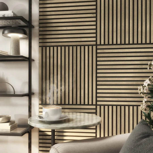 Acoustic Slat Square - Light Oak - Carvers Interiors - Cookers and Bathroom Showroom Wolverhampton