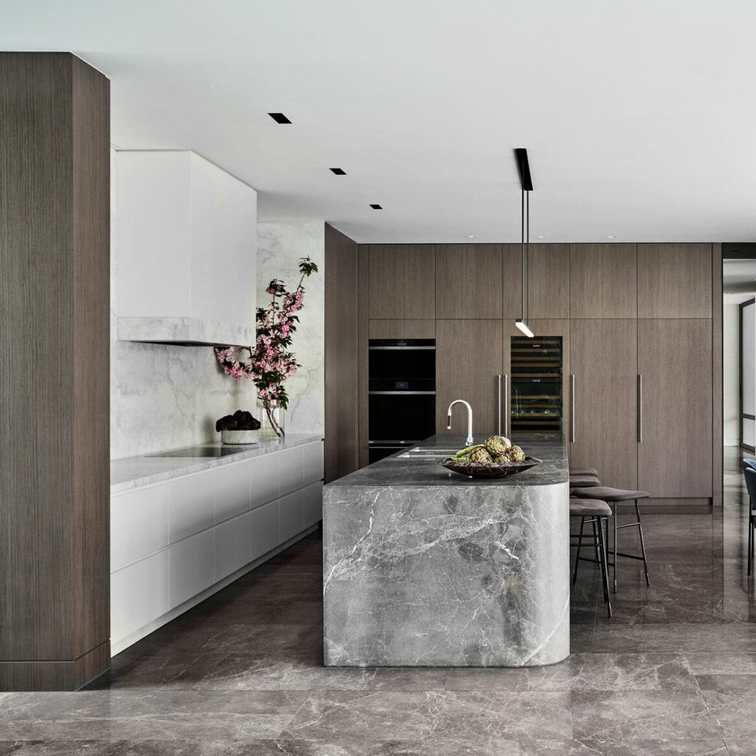 Wolf - M Series Contemporary Black Glass Convection Steam Oven with Retractable Handle - Carvers Interiors - Wolf