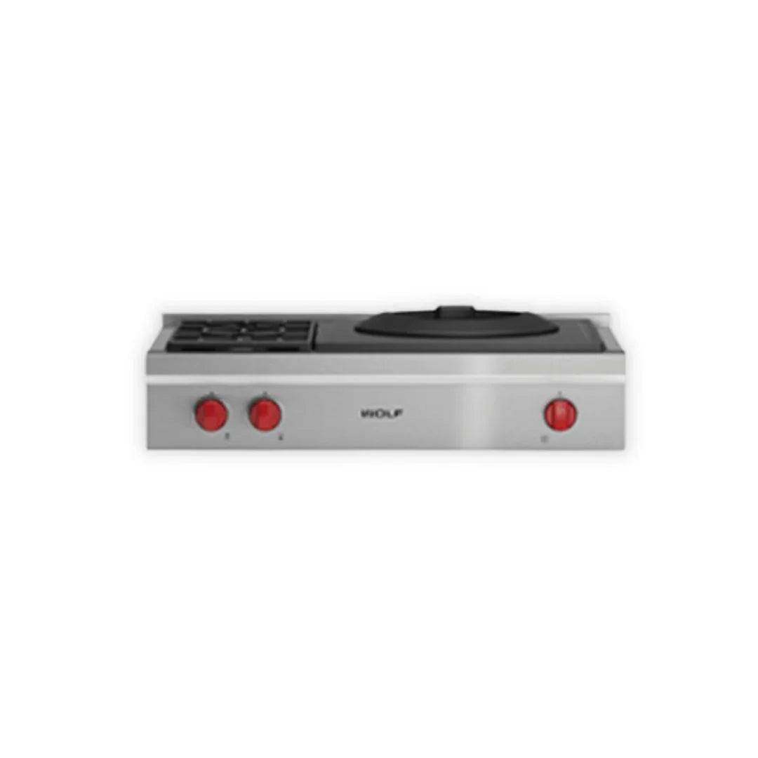 Wolf - Sealed Burner Range-Top, 2 Burner & Wok - Carvers Interiors - Cookers and Bathroom Showroom Wolverhampton