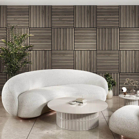 Acoustic Slat Square - Walnut - Carvers Interiors - Cookers and Bathroom Showroom Wolverhampton