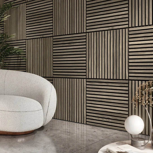 Acoustic Slat Square - Walnut - Carvers Interiors - Cookers and Bathroom Showroom Wolverhampton