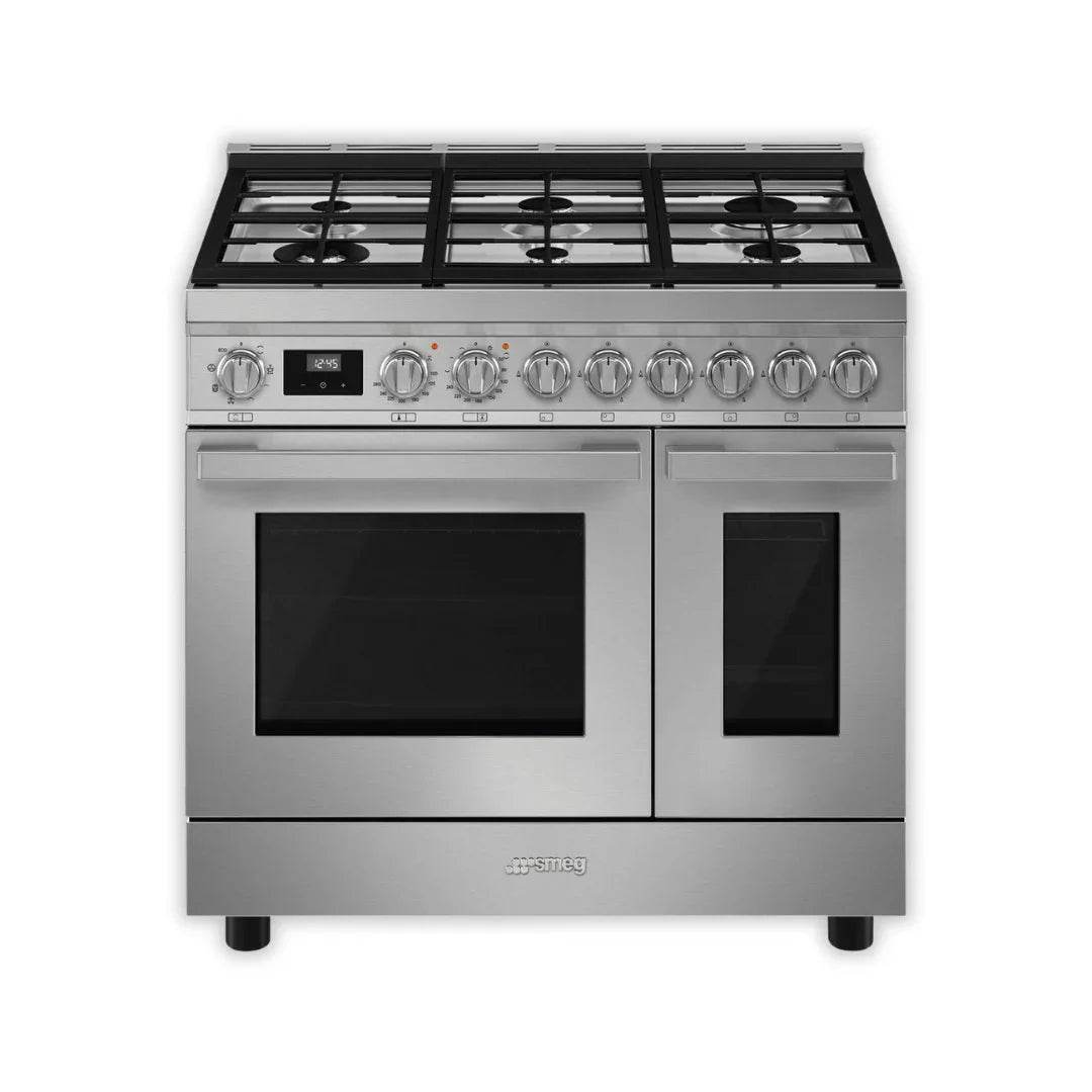 Smeg Portofino 90cm Duel Fuel Cooker CPF92GM - Carvers Interiors - Cookers and Bathroom Showroom Wolverhampton