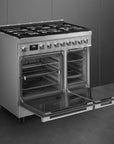 Smeg Portofino 90cm Duel Fuel Cooker CPF92GM - Carvers Interiors - Cookers and Bathroom Showroom Wolverhampton