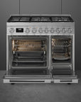 Smeg Portofino 90cm Duel Fuel Cooker CPF92GM - Carvers Interiors - Cookers and Bathroom Showroom Wolverhampton