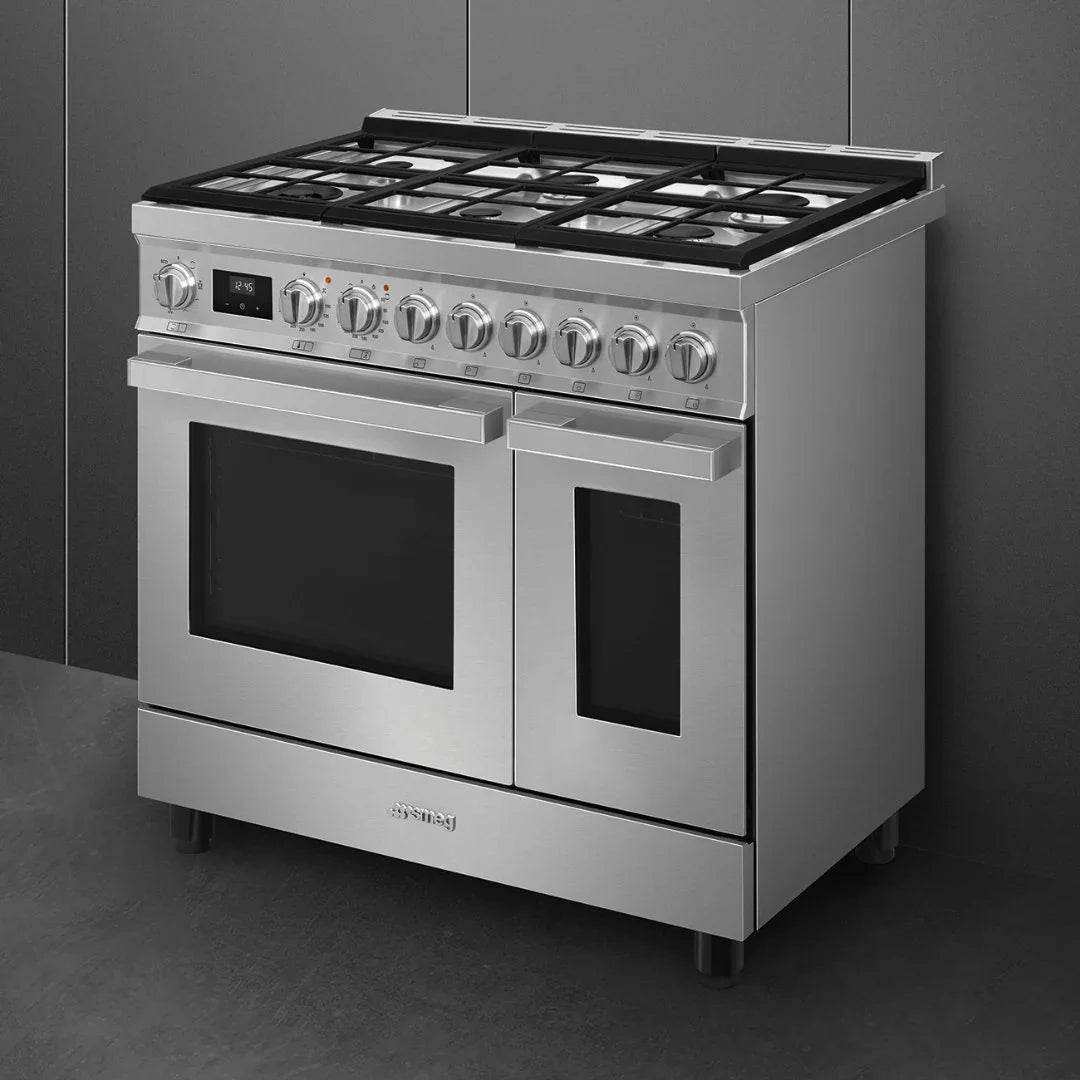 Smeg Portofino 90cm Duel Fuel Cooker CPF92GM - Carvers Interiors - Cookers and Bathroom Showroom Wolverhampton