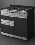 SMEG Symphony 90cm Duel Fuel Cooker with Eclipse Glass SY93-1 - Carvers Interiors - Cookers and Bathroom Showroom Wolverhampton