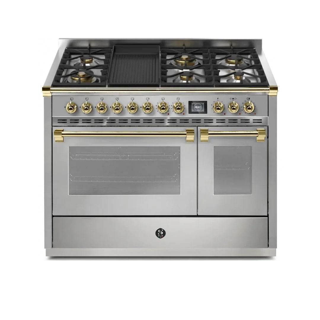 STEEL Cucine Ascot 120 cm - 6 Burners - Gas Fuel - Carvers Interiors - Cookers and Bathroom Showroom Wolverhampton