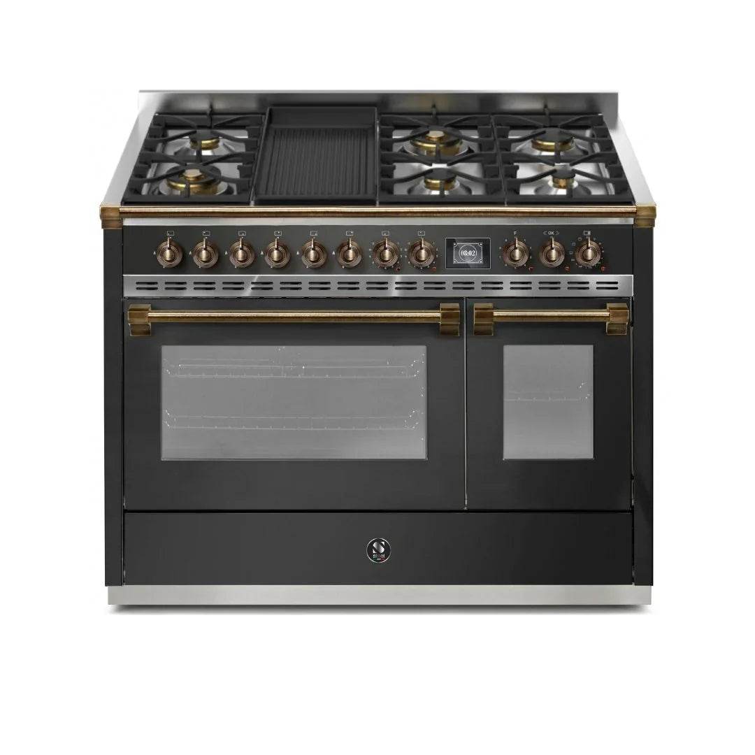 STEEL Cucine Ascot 120 cm - 6 Burners - Gas Fuel - Carvers Interiors - Cookers and Bathroom Showroom Wolverhampton