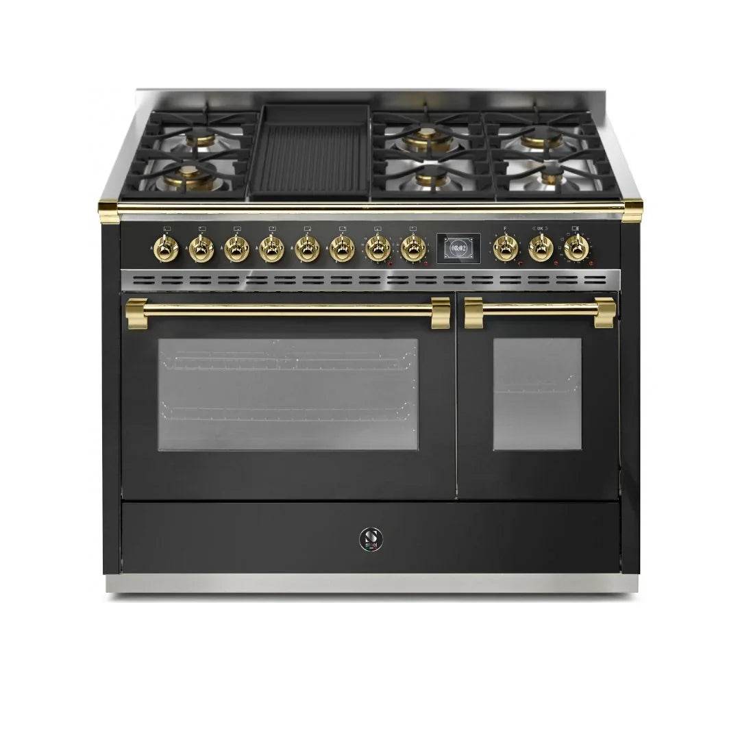 STEEL Cucine Ascot 120 cm - 6 Burners - Gas Fuel - Carvers Interiors - Cookers and Bathroom Showroom Wolverhampton