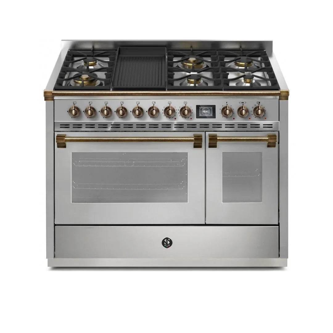 STEEL Cucine Ascot 120 cm - 6 Burners - Gas Fuel - Carvers Interiors - Cookers and Bathroom Showroom Wolverhampton