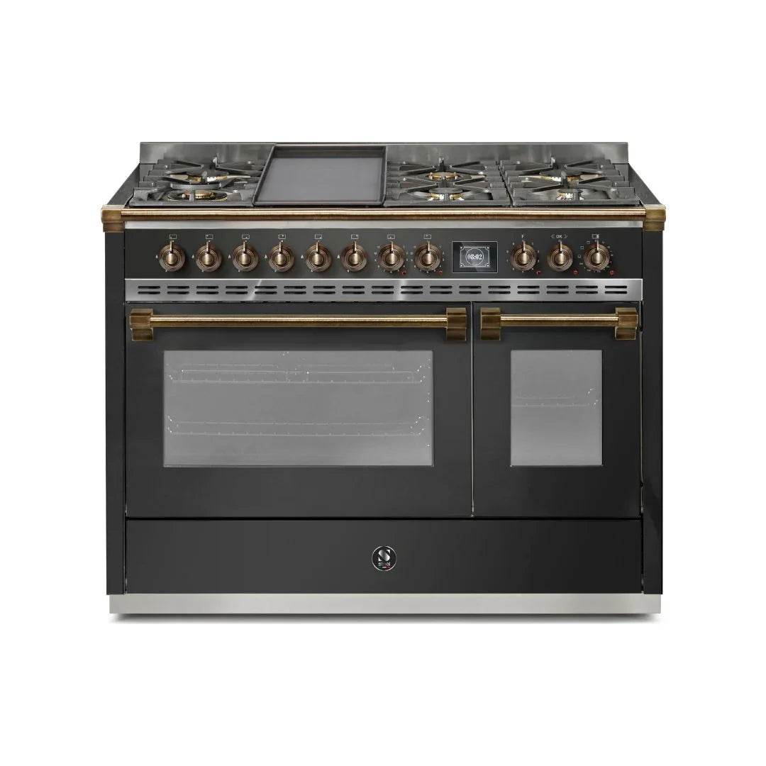 STEEL Cucine Ascot 120 cm - 6 Burners - Gas Fuel - Carvers Interiors - Cookers and Bathroom Showroom Wolverhampton