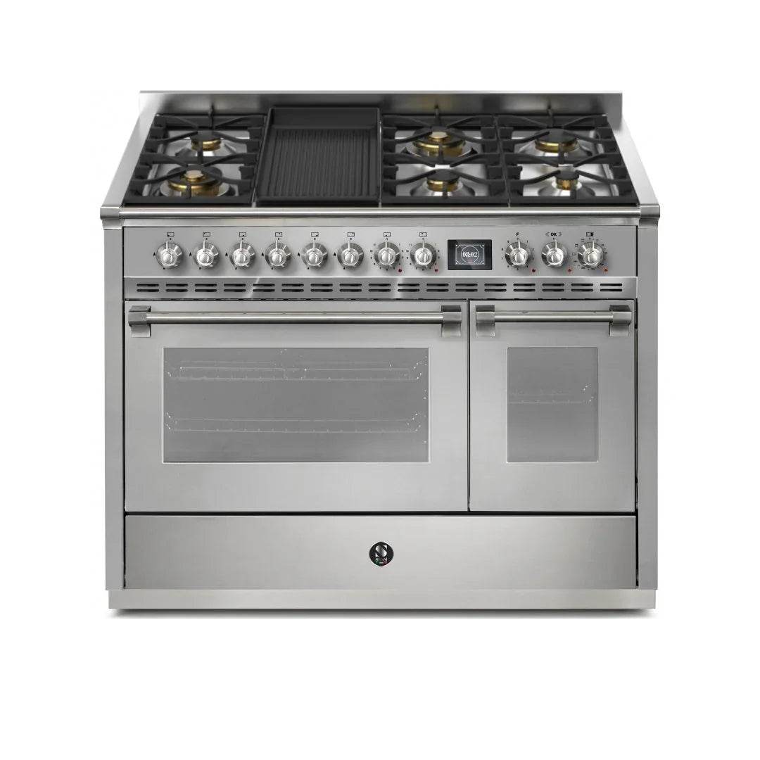 STEEL Cucine Ascot 120 cm - 6 Burners - Gas Fuel - Carvers Interiors - Cookers and Bathroom Showroom Wolverhampton