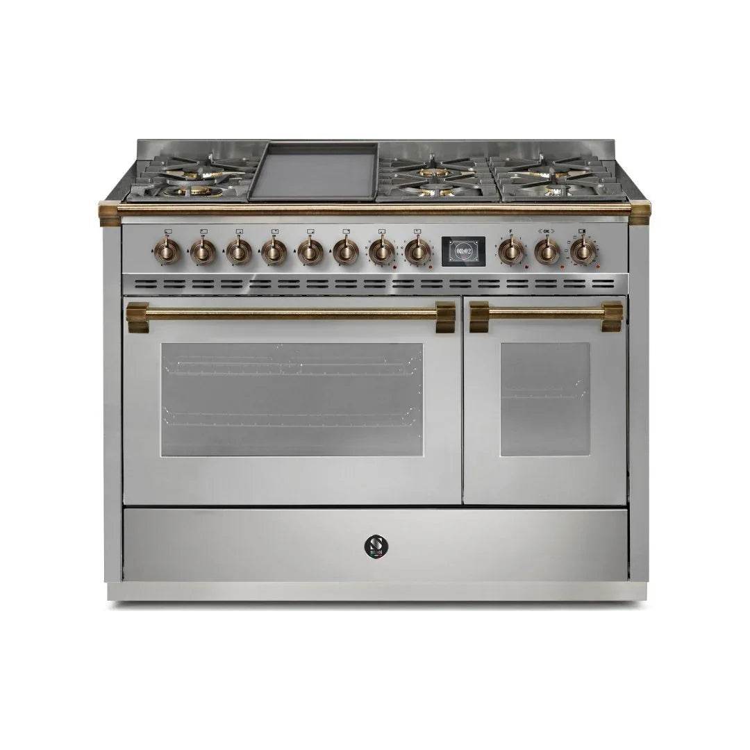 STEEL Cucine Ascot 120 cm - 6 Burners - Gas Fuel - Carvers Interiors - Cookers and Bathroom Showroom Wolverhampton