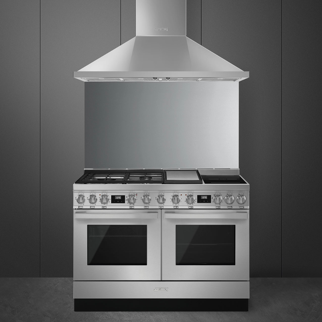 Smeg Portofino 120cm Duel Fuel Cooker CPF120IGMPBL - Stainless Steel - Carvers Interiors - Carvers Interior