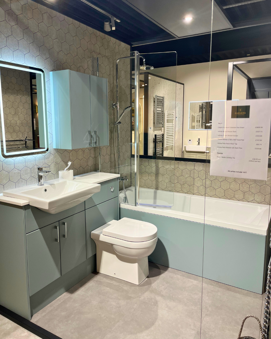 Ex-Display Bathroom Suite - Utopia Sea Green