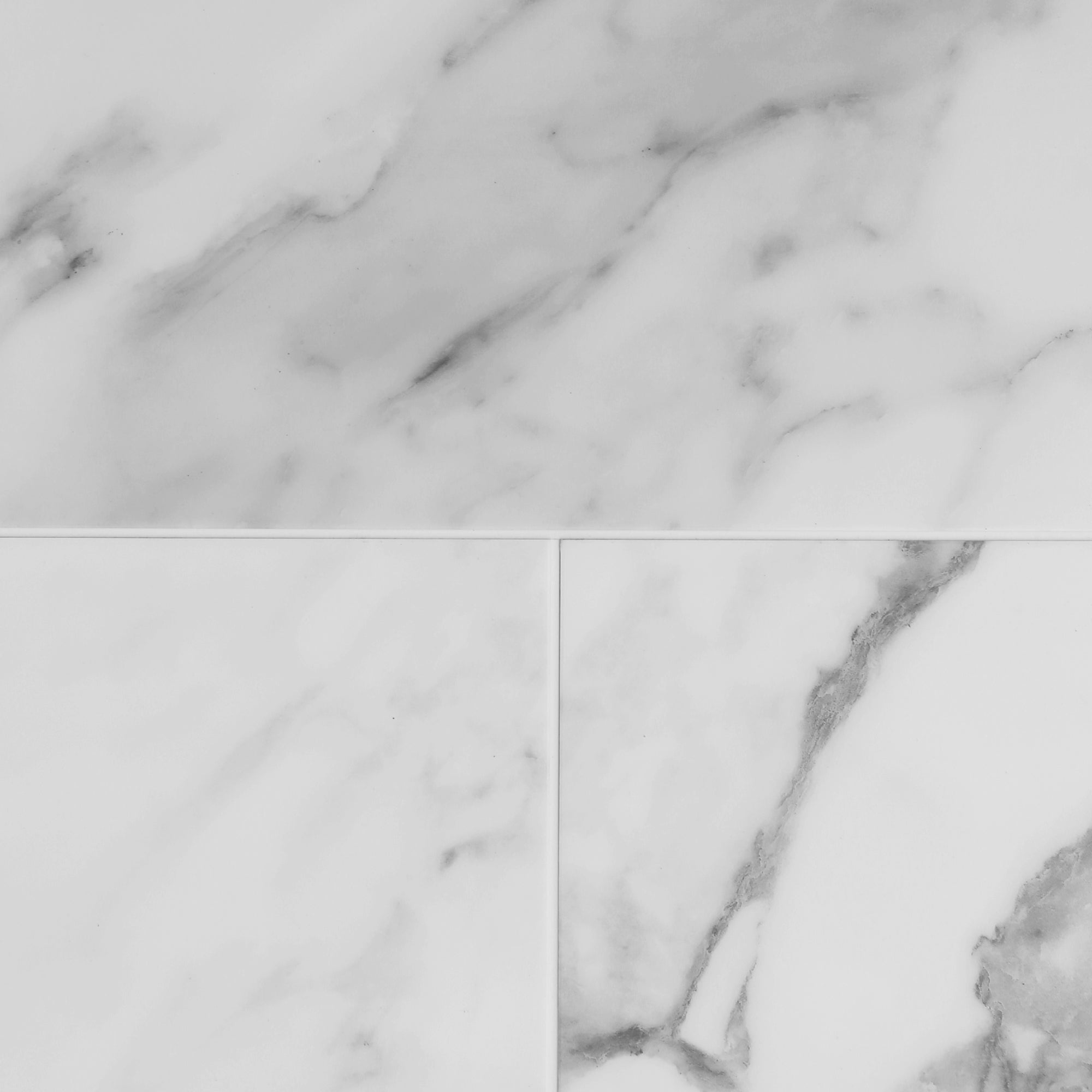 5.5mm SPC Rigid Core Vinyl Flooring – Marble Pre-Grouted Tile – Radiant White Marble - 1.97m² per Pack - Carvers Interiors - THE FLOORING STORE