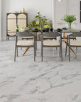 5.5mm SPC Rigid Core Vinyl Flooring – Marble Pre-Grouted Tile – Radiant White Marble - 1.97m² per Pack - Carvers Interiors - THE FLOORING STORE