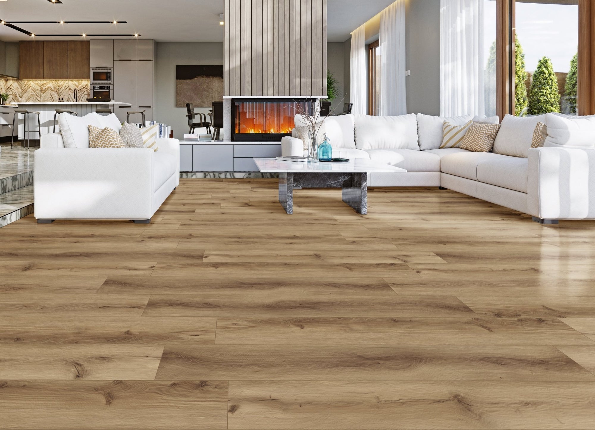 5mm SPC Rigid Core Vinyl Flooring – 1.2m Plank – Lakeside Oak - 2.85m² per Pack - Carvers Interiors - THE FLOORING STORE