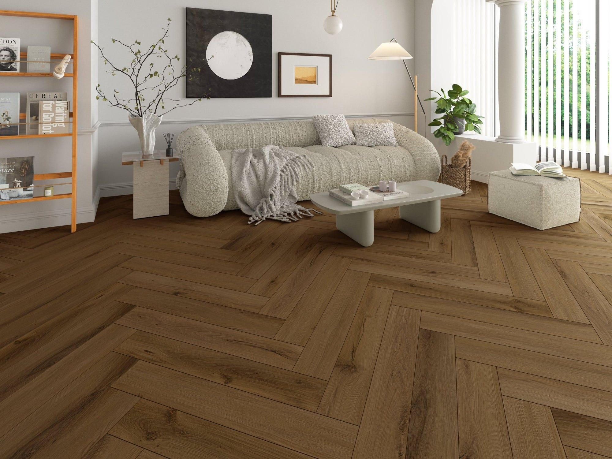 5mm SPC Rigid Core Vinyl Flooring – Herringbone – Silverleaf Oak - 2.82m² per Pack - Carvers Interiors - THE FLOORING STORE