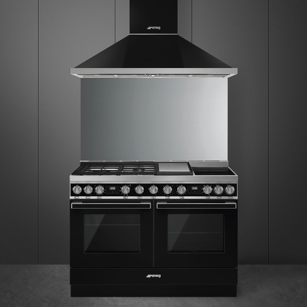 Smeg Portofino 120cm Duel Fuel Cooker CPF120IGMPBL - Black - Carvers Interiors - Carvers Interior