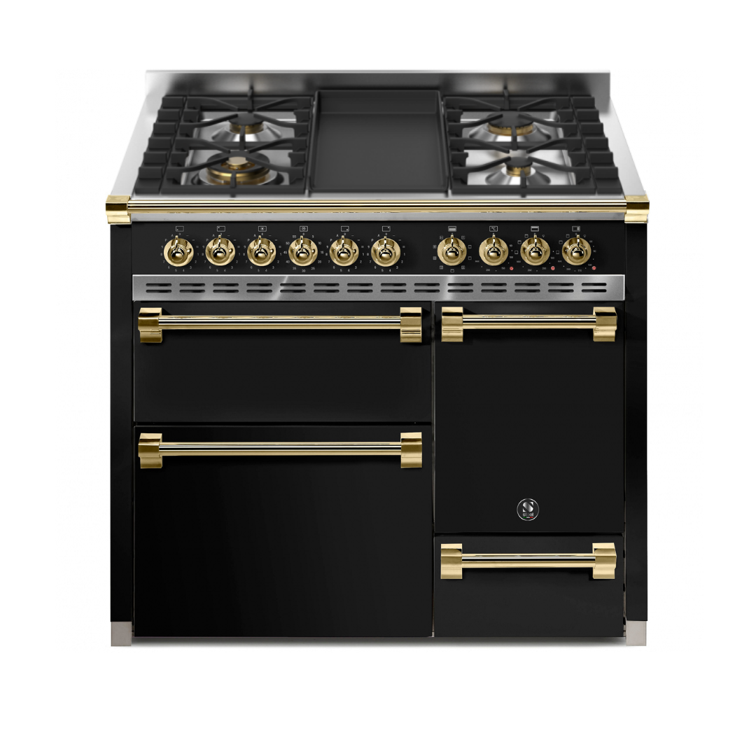 STEEL Cucine Ascot 100/3 - Solid Door - Mixed Hobs - Carvers Interiors - Carvers Interior