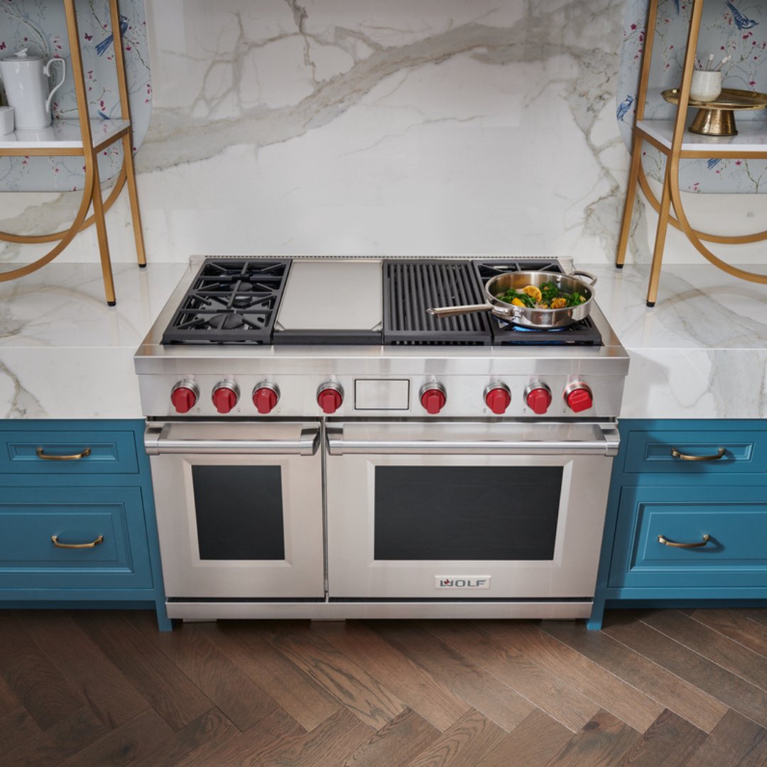 Wolf - Dual Fuel Range, 4 Burner, Chargrill & Griddle - Carvers Interiors - Wolf