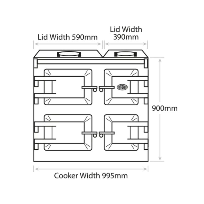Everhot 100i Series 100cm Induction Cast Iron Range Cooker