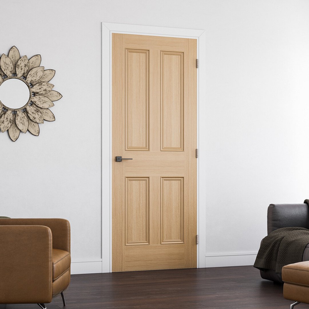 Kingston Unfinished Oak Interior Door - Carvers Interiors - Carvers Interiors