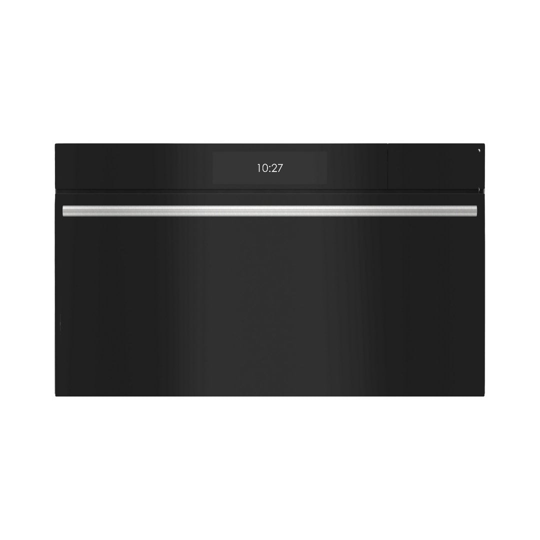 Wolf - M Series Contemporary Black Glass Stainless Handle Convection Steam Oven - Carvers Interiors - Wolf