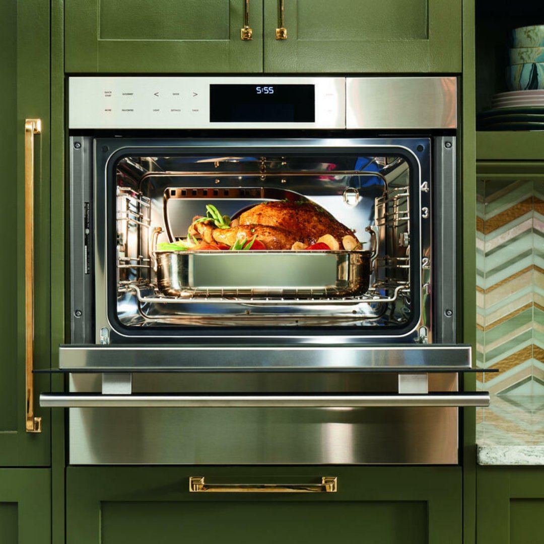 Wolf - M Series Steel Convection Steam Oven with Handle - Stainless Steel - Carvers Interiors - Wolf