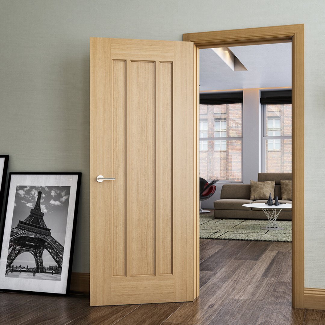 Norwich Unfinished Oak Interior Door - Carvers Interiors - Carvers Interiors