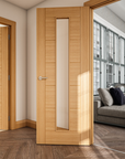 Seville Prefinished Oak Glazed 1L Interior Door - Carvers Interiors - Carvers Interiors