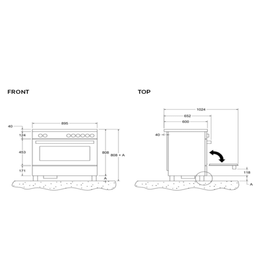 Bertazzoni Air - Tec 90cm Induction Top and Integrated Hood - Carvers Interiors - Bertazzoni