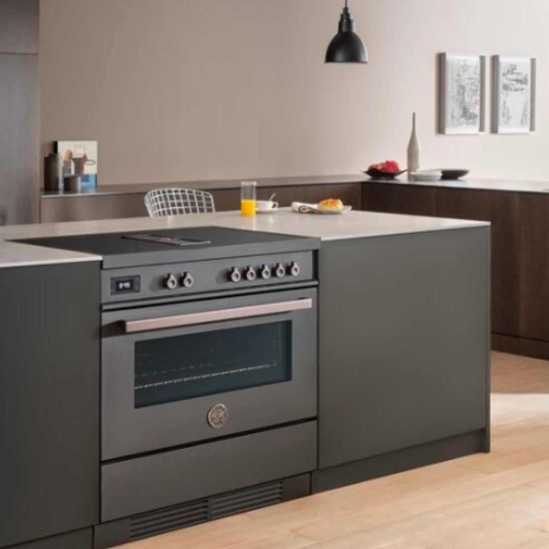 Bertazzoni Air - Tec 90cm Induction Top and Integrated Hood - Yellow - Carvers Interiors - Carvers Interior