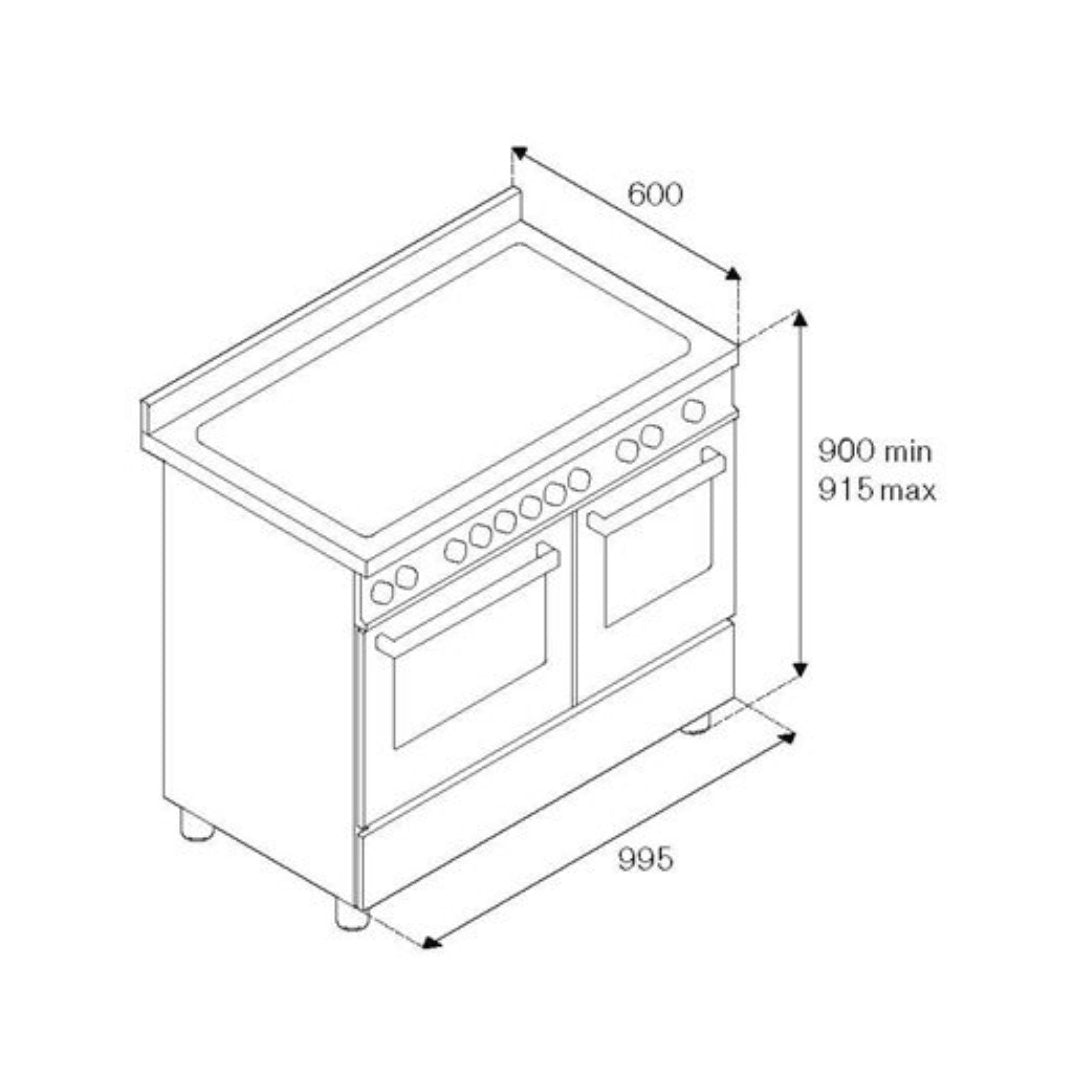 Bertazzoni Master Series 100cm Induction XG Cooker - Matt White - Carvers Interiors - Bertazzoni