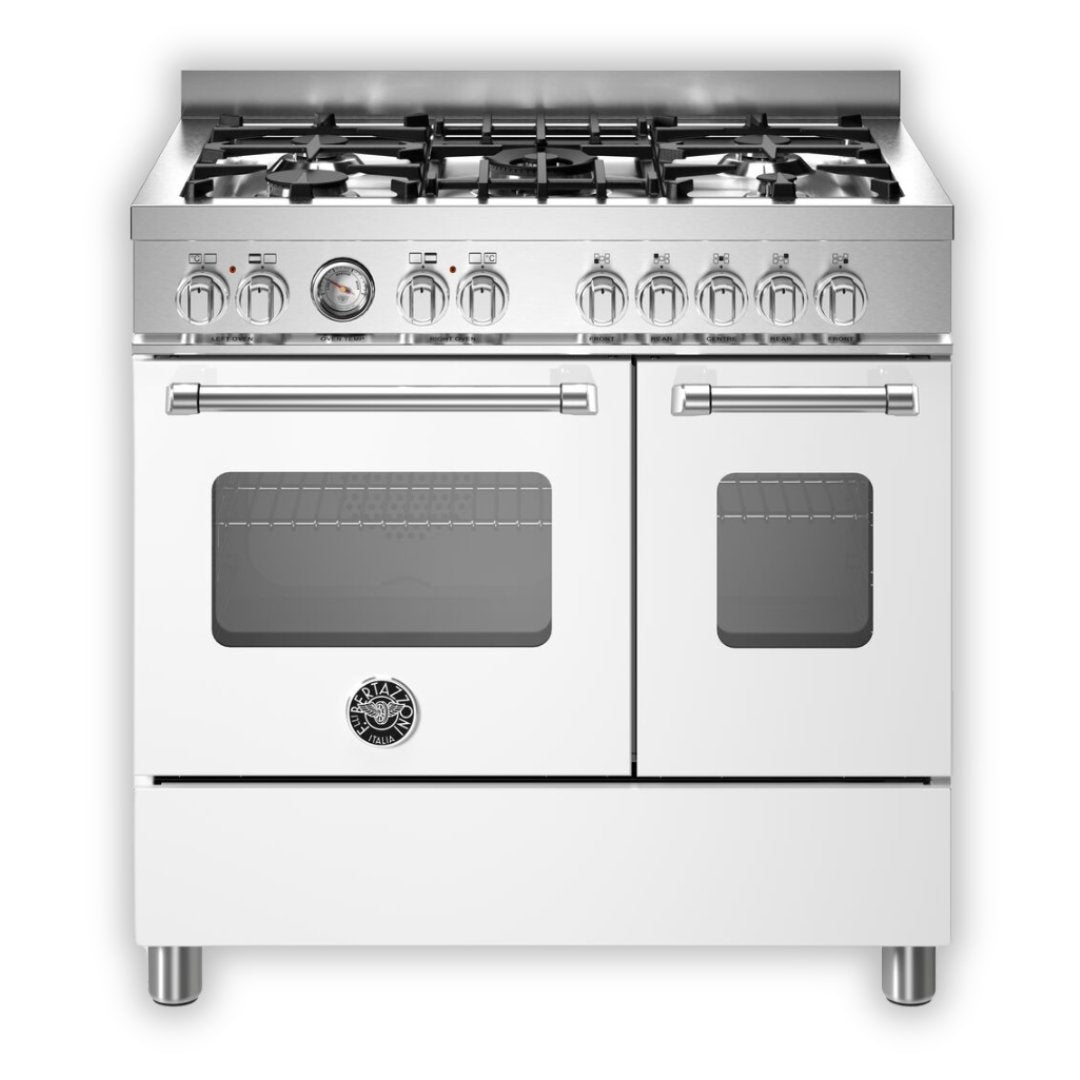 Bertazzoni Master Series 90cm DF Twin Cooker - Matt White - Carvers Interiors - Bertazzoni