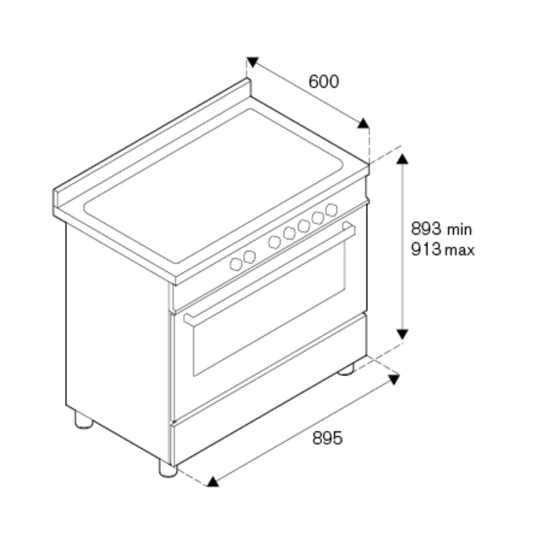 Bertazzoni Master Series 90cm Induction Single Cooker - Matt White - Carvers Interiors - Bertazzoni