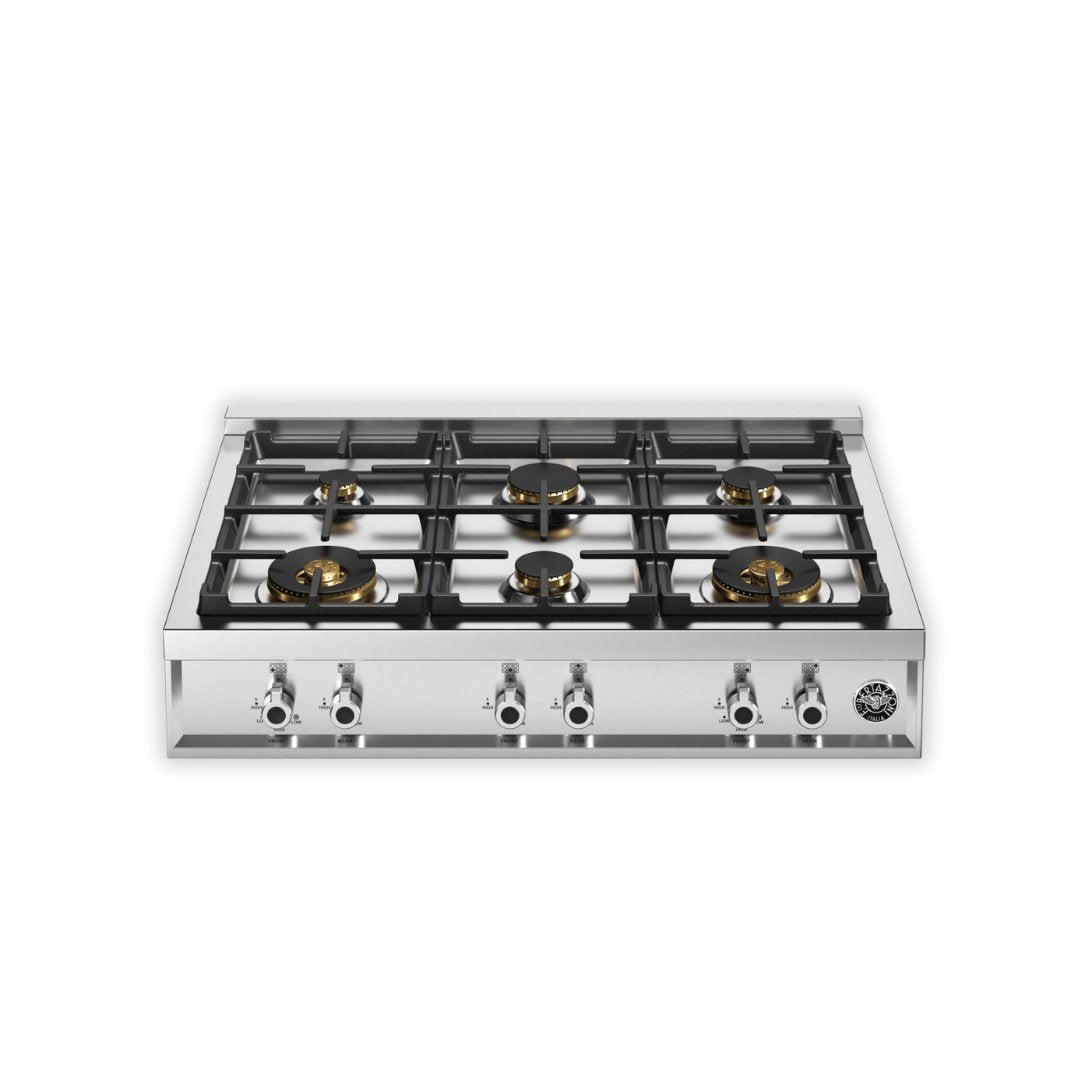 Bertazzoni - Professional - 90cm Gas Rangetop 6 Brass Burners - Carvers Interiors - Bertazzoni