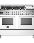 Bertazzoni Professional Series 120cm DF Twin Cooker - White - Carvers Interiors - Carvers Interior