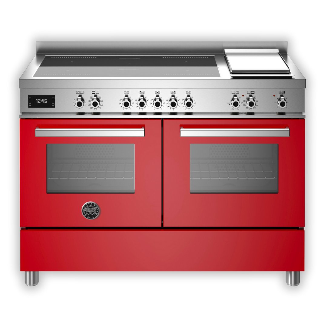 Bertazzoni Professional Series 120cm Induction Twin Cooker - Red - Carvers Interiors