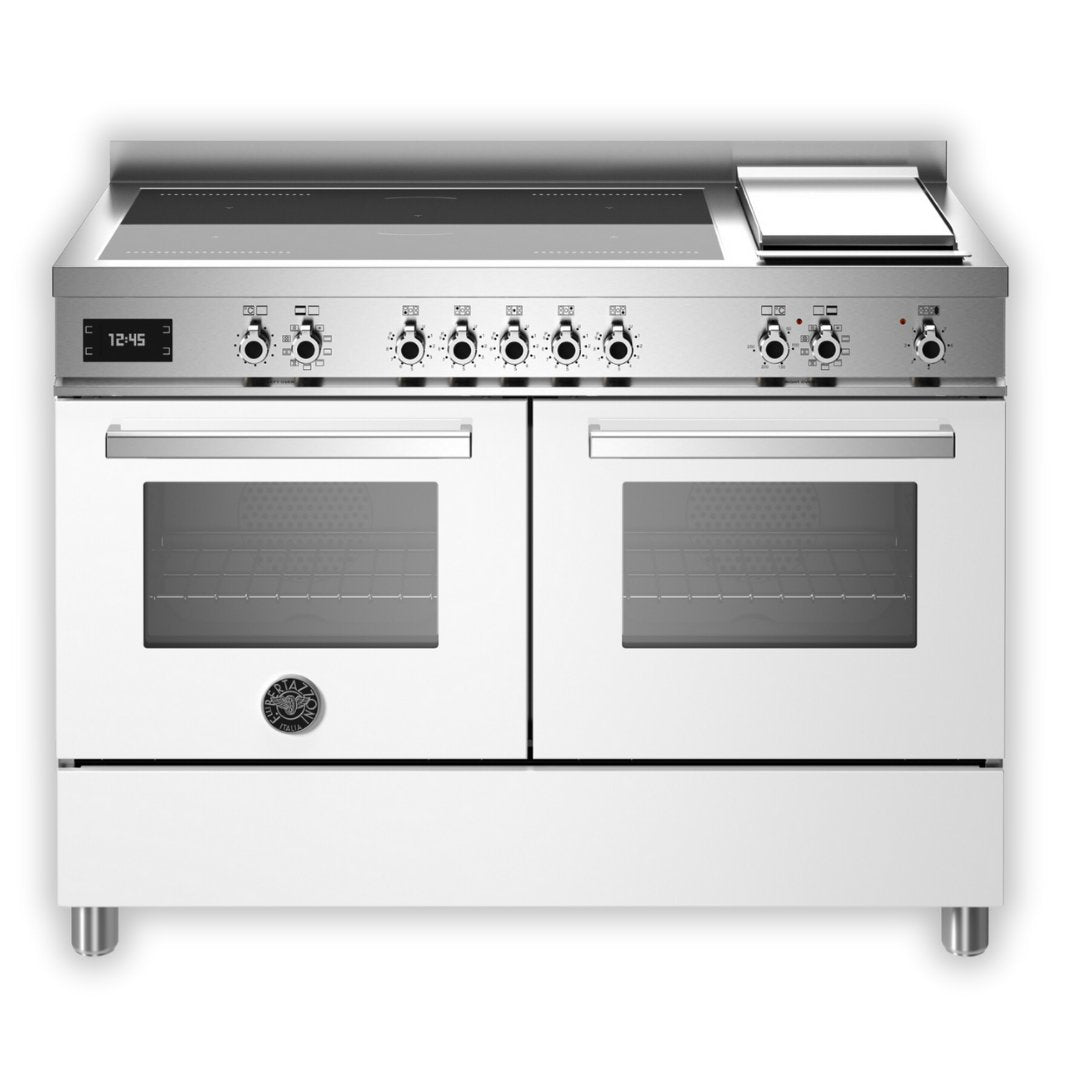 Bertazzoni Professional Series 120cm Induction Twin Cooker - White - Carvers Interiors