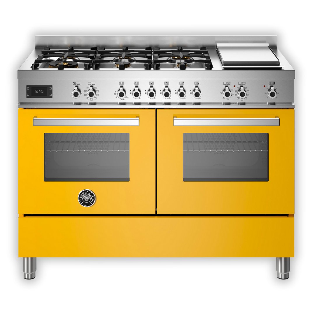 Bertazzoni Professional Series 120cm Induction Twin Cooker - Yellow - Carvers Interiors