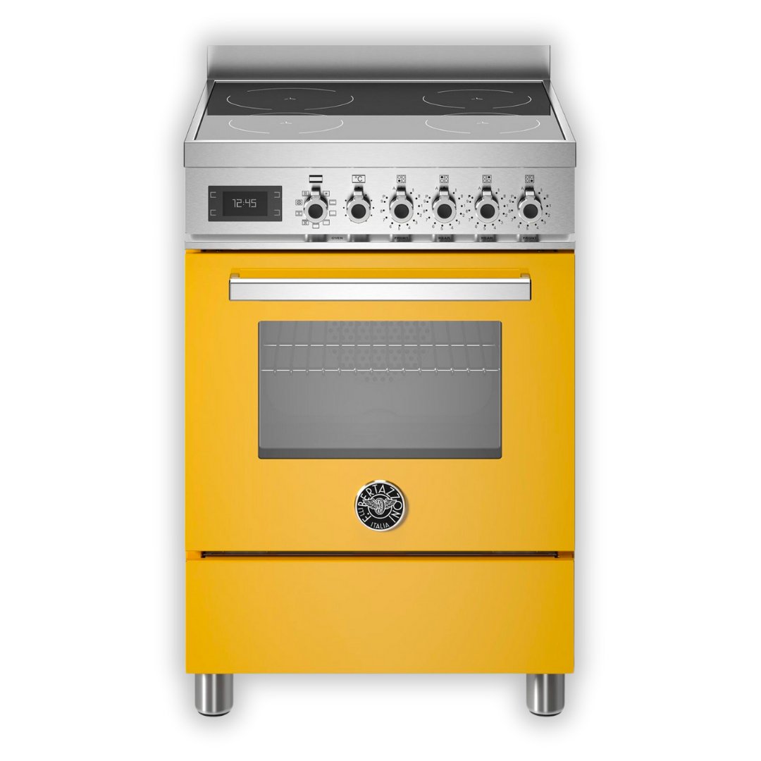 Bertazzoni Professional Series 60cm Induction Single Cooker - Yellow - Carvers Interiors - Carvers Interior