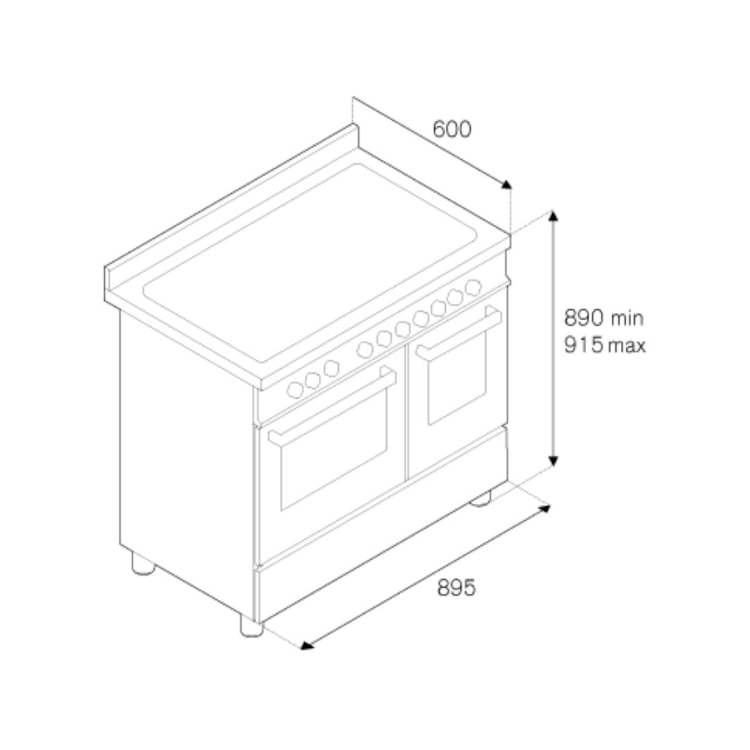 Bertazzoni Professional Series 90cm Dual Fuel Range Cooker with Electric Double Oven - Carvers Interiors - Carvers Interior