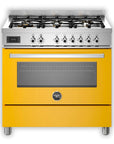 Bertazzoni Professional Series 90cm Dual Fuel Range Cooker with Electric Oven - Yellow - Carvers Interiors - Carvers Interior