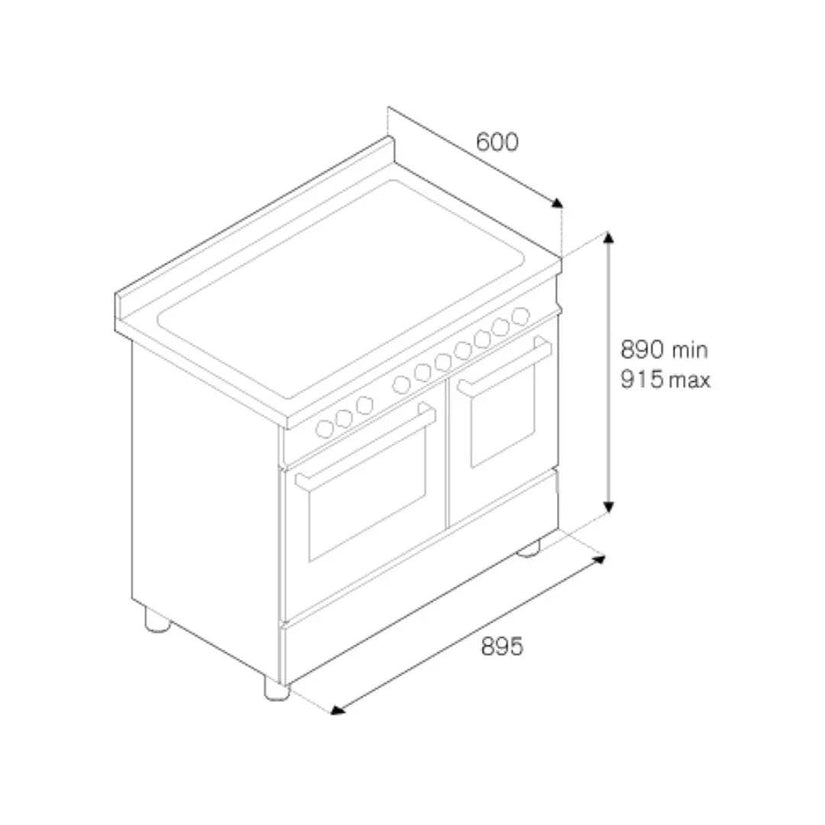 Bertazzoni Professional Series 90cm Induction Range Cooker with Electric Double Oven - Carvers Interiors - Cookers and Bathroom Showroom Wolverhampton