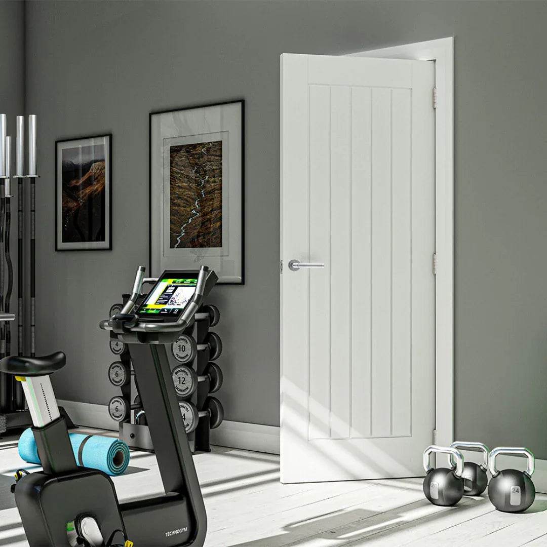 Ely White Primed Interior Door - Carvers Interiors - Deanta Doors